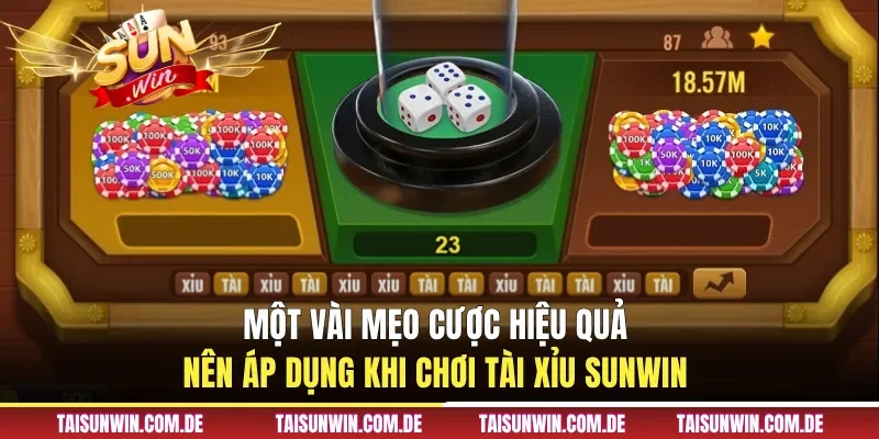 Một vài mẹo cược hiệu quả nên áp dụng khi chơi tài xỉu Sunwin 